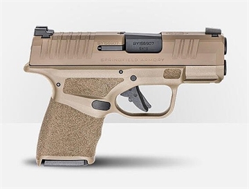 Picture of Springfield Armory Hellcat Micro-Compact Frame 9mm Luger 13+1/11+1 3" Melonite Steel Barrel, Flat Dark Earth Cerakote Serrated Steel Slide, Flat Dark Earth Polymer Frame w/Picatinny Rail HC9319F