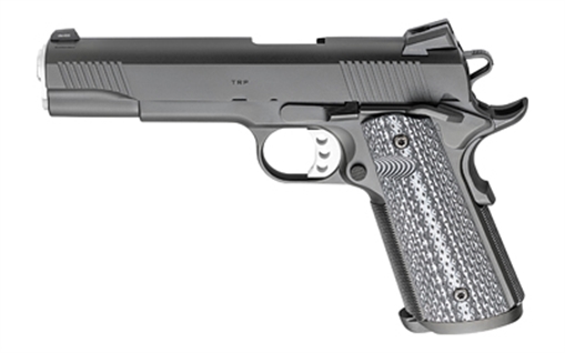 Picture of Springfield Tactical Response Pistol, Semi-automatic, 1911, Full Size, 45 ACP, 5", Black, Cocobolo, 7 Rounds, Range Bag, Match Grade, California Compliant, Ambidextrous, Tritium Night Sights, Steel, Armory Kote PC9108LCA18