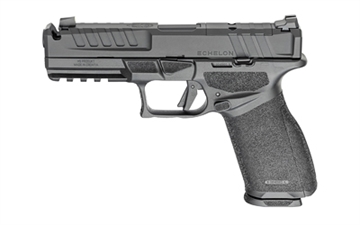 Picture of Springfield Echelon, Semi-automatic, Striker Fired, Polymer Framed Pistol, Full Size, 9MM, 4.5" Barrel with Integral Compensator, Melonite Finish, Black, Optics Ready Slide, Tritium/Luminescent Front, Tactical Rack U-Dot Rear Sight, 2 Magazines, 10 Rounds EC9459BLC-U-COMP EC9459BLCUCOMP