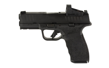 Picture of Springfield Hellcat Pro, Striker Fired, Semi-automatic, Polymer Frame Pistol, 9MM, 3.7" Hammer Forged Barrel, Melonite Finish, Black Polymer Frame, Textured Grip, Tritium Front Sight, Tactical Rack Rear Sight, Shield SMSc Reflex Sight, 2 Magazines, (1)-17 Round and (1)-15 Round HCP9379BOSPSMSC-17