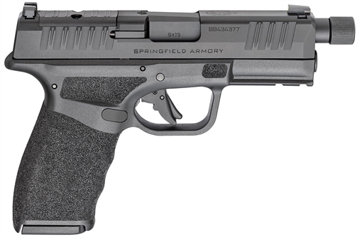 Picture of Springfield Hellcat Pro OSP, Striker Fired, Semi-automatic, Polymer Frame Pistol, 9MM, 4.4" Hammer Forged Barrel, Threaded 1/2x28, Optics Ready Slide, Cerakote Finish, Black, Textured Grip, Tritium Front Sight, Tactical Rack U-Notch Rear Sight, 2 Magazines, (1)-17 Round and (1)-15 Round HCP9449BTOSP