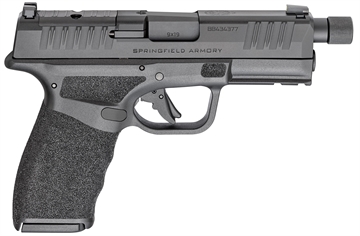 Picture of Springfield Hellcat Pro OSP, Striker Fired, Semi-automatic, Polymer Frame Pistol, 9MM, 4.4" Hammer Forged Barrel, Threaded 1/2x28, Optics Ready Slide, Cerakote Finish, Black, Textured Grip, Tritium Front Sight, Tactical Rack U-Notch Rear Sight, 2 Magazines, (1)-17 Round and (1)-15 Round HCP9449BTOSP