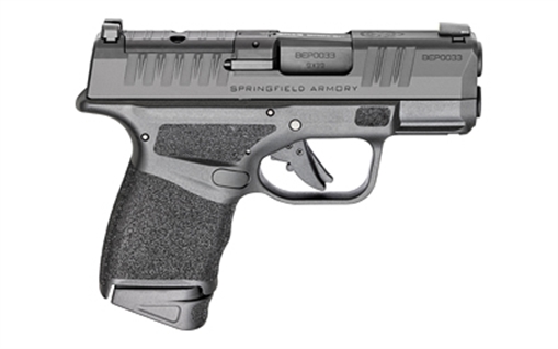 Picture of Springfield Hellcat OSP, Semi-automatic, Striker Fired, Sub-Compact, 9MM, 3" Hammer Forged Barrel, Melonite Finish, Black, Viridian RFX-11 Green Dot Sight, Textured Grip, Tritium Front Night Sight, Tactical Rack Rear Sight, 10 Rounds, 5 Magazines, Includes Range Bag, California Compliant HC9319BOSPCA-P-GU24