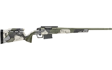 Picture of Springfield Model 2020 Waypoint, Bolt Action, 6MM Creedmoor, 20" Fluted Stainless Barrel, SA Radial Brake, Green Color, Mil-Spec Green Cerakote, Evergreen Camo Adjustable Carbon Fiber Stock with M-LOK, TriggerTech Adjustable Trigger, 5Rd, 1 AICS Short Action Magazine BAW9206CMGA