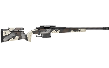 Picture of Springfield Model 2020 Waypoint, Bolt Action, 6MM Creedmoor, 20" Carbon Fiber Barrel, SA Radial Brake, Cerakote Finish, Graphite Black, Ridgeline Camo Adjustable Carbon Fiber Stock with M-LOK, TriggerTech Adjustable Trigger, 5 Rounds, 1 AICS Short Action Magazine BAW9206CMCFDA