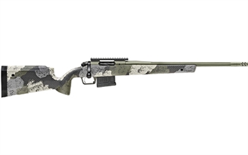 Picture of Springfield Model 2020 Waypoint, Bolt Action Rifle, 7MM Remington, 24" Fluted Steel Barrel, 1:8 Twist, SA Radial Brake, Cerakote Finish, Mil-Spec Green, Evergreen Camo Carbon Fiber Stock with M-LOK, TriggerTech Adjustable Trigger, 3 Rounds, 1 AICS Long Action Magazine BAW9247G