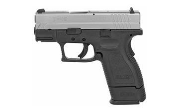 Picture of Springfield Armory XD *CA Compliant Sub-Compact Frame 40 S&W 9+1, 3" Black Melonite Steel Barrel, Serrated Stainless Steel Slide, Black Polymer Frame w/Picatinny Rail XD9822