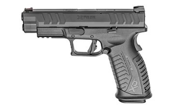 Picture of Springfield XDM, Elite, Striker Fired, Semi-automatic, Polymer Frame Pistol, Full Size, 9MM, 4.5" Barrel, Melonite Finish, Black, Fiber Optic Front Sight and Tactical Rack U-Dot Rear Sight, 20 Rounds, 2 Magazines XDME9459BHC