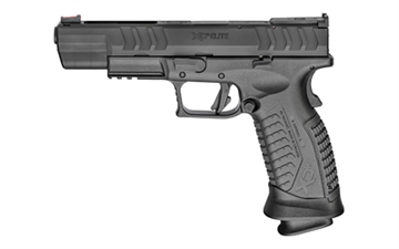Picture of Springfield XDM, Elite Target, Striker Fired, Semi-automatic, Polymer Frame Pistol, Full Size, 9MM, 5.25" Barrel, Melonite Finish, Black, Fiber Front and Adjustable Rear Sights, 22 Rounds, 3 Magazines XDME95259BHC
