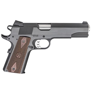Picture of Springfield Armory 1911 Garrison Engraver Handgun .45 Auto 7rd Magazine 5" Barrel Silver with Wood Grips PX9420EM