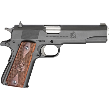 Picture of Springfield Armory 1911 Mil-Spec *CA Compliant 45 ACP 5" 7+1 Black Parkerized Frame Black Parkerized Carbon Steel with Rear Serrations Slide Crossed Cannon Cocobolo Grip PB9108LCA