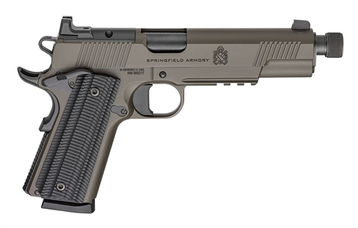 Picture of SPRINGFIELD ARMORY ARMORY 1911 OPERATOR AOS THREADED HANDGUN .45 ACP 5.75IN BARREL 2-8RD MAGS OLIVE DRAB GREEN   POT9230GAOS