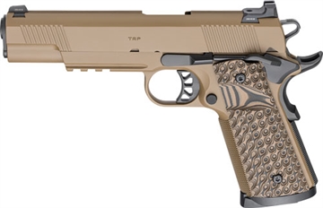 Picture of Springfield Tactical Response Pistol, Semi-automatic, 1911, Metal Frame Pistol, Full Size, 45 ACP, 5" Match Grade Barrel, Cerakote Finish, Coyote Brown, VZ Grips Hydra G10 Grips, Tactical Rack 3-Dot Night Sights, 8 Rounds, 3 Rounds PC9125LRCB