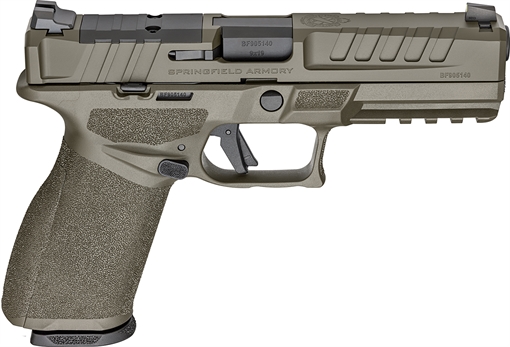 Picture of Springfield Echelon, Semi-automatic, Striker Fired, Polymer Framed Pistol, Full Size, 9MM, 4.5" Barrel, Melonite Finish, Olive Drab Green, Crimson Trace CT-1500, Optics Ready Slide, Front Tritium Night Sight, Tactical Rack U-Dot Rear, 5 Magazines, (3)-17 Round & (2)-20 Round, Includes Range Bag EC9459G-U-GU25