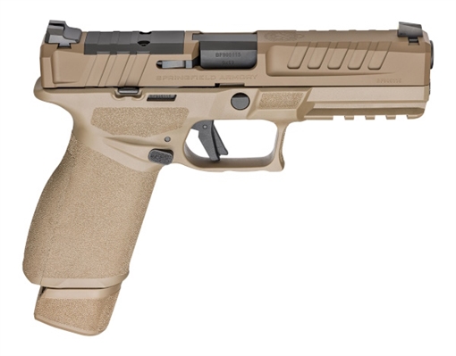 Picture of Springfield Echelon 4.5F, Semi-automatic, Striker Fired, Polymer Framed Pistol, Full Size, 9MM, 4.5" Barrel, Cerakote Finish, Flat Dark Earth, Optics Ready Slide, Front Tritium Night Sight, Tactical U-Dot Rear, 15 Rounds, 2 Magazines EC9459F-U-15