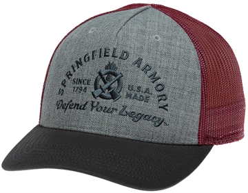 Picture of Springfield Armory Defend Your Legacy Brewery Hat Gray/Graphite/Maroon Adjustable Snapback OSFA Structured GEP2381