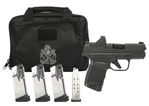 Picture of Springfield Armory Hellcat Micro Compact OSP Handgun Gear Up Package 9mm Luger 10rd (5) Magazines 3" Barrel Black CA Compliant with Bag and Viridian Green Dot HC9319BOSPCA-P HC9319BOSPCAP
