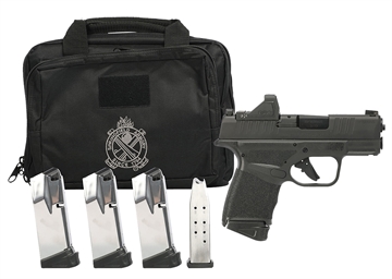 Picture of Springfield Armory Hellcat Micro Compact OSP Handgun Gear Up Package 9mm Luger 10rd (5) Magazines 3" Barrel Black CA Compliant with Bag and Viridian Green Dot HC9319BOSPCA-P HC9319BOSPCAP