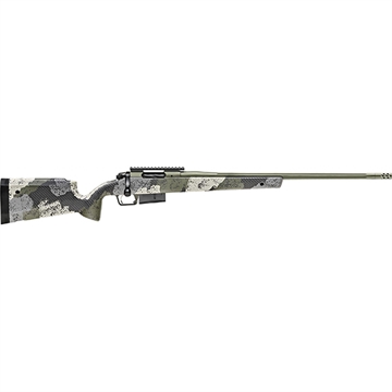 Picture of Springfield Model 2020 Waypoint, Bolt Action, 308 Winchester, 20" Fluted Stainless Barrel, SA Radial Brake, Green Color, Mil-Spec Green Cerakote, Evergreen Camo Carbon Fiber Stock with M-LOK, TriggerTech Adjustable Trigger, 5Rd, 1 AICS Short Action Magazine BAW920308G