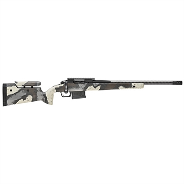 Picture of Springfield Model 2020 Waypoint, Bolt Action, 6.5 Creedmoor, 22" Carbon Fiber Barrel, SA Radial Brake, Cerakote Finish, Graphite Black, Ridgeline Camo Adjustable Carbon Fiber Stock with M-LOK, TriggerTech Adjustable Trigger, 5 Rounds, 1 AICS Short Action Magazine BAW92265CMCFDA