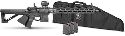 Picture of SPRINGFIELD ARMORY ARMORY SAINT VICTOR V2 5.56 16IN BARREL 10RD BLACK W/LOW-PROFILE MANUAL FLIP-UP SIGHTS CA STV916556BCA-V2-PAC STV916556BCA-V2-PAC