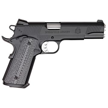 Picture of Springfield Armory 1911 TRP *CA Compliant 45 ACP 7+1, 5" Match Grade Stainless Steel Barrel, Black Cerakote Serrated Carbon Steel Slide &^ Frame w/Beavertail, Black G10 Grip PC9108LCA18