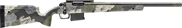 Picture of Springfield Model 2020 Waypoint, Bolt Action, 6MM Creedmoor, 20" Carbon Fiber Barrel, SA Radial Brake, Green Color, Mil-Spec Green Cerakote, Evergreen Camo Carbon Fiber Stock with M-LOK, TriggerTech Adjustable Trigger, 5Rd, 1 AICS Short Action Magazine BAW9206CMCFG