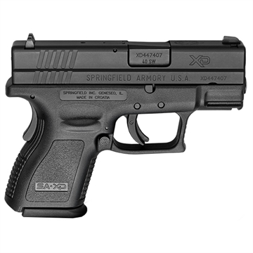 Picture of Springfield Armory XD Compact Frame 40 S&W 12+1, 3" Black Melonite Steel Barrel & Serrated Steel Slide, Black Polymer Frame w/Picatinny Rail XD9802HC