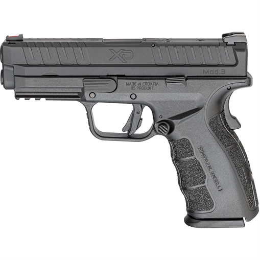Picture of Springfield XD Mod.3, OSP, Striker Fired, Semi-automatic, Polymer Frame Pistol, Sub-Compact, 9MM, 4" Barrel, Melonite Finish, Black, Optics Ready Slide, Fiber Optic Front Sight, White Dot Rear, 16 Rounds, 1 Magazine XDDG9101BOSP
