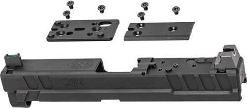 Picture of Springfield Armory XD OSP 9mm Luger 4" Barrel, Black Steel Slide for Springfield XD with Optics Cut, Suppressor Height Night Sights, Includes Cover Plates XD4902