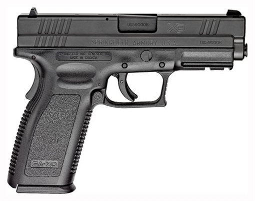 Picture of Springfield Armory XD Service *CA Compliant 9mm Luger 10+1 4" Black Melonite Steel Barrel & Serrated Slide, Black Polymer Frame w/Picatinny Rail, Black Polymer Grip XD9101