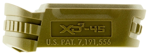 Picture of Springfield Armory Backstrap Sleeve made of Polymer with Flat Dark Earth & 1 Piece Design for 45 ACP Springfield XD-S with #2 Backstrap & 3.30" Barrel XDS5002MFDE