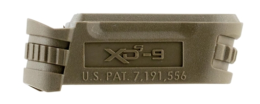 Picture of Springfield Armory Backstrap Sleeve made of Polymer with Flat Dark Earth Finish & 1 Piece Design for 9mm Luger Springfield XD-S with #1 Backstrap & 3.30" Barrel XDS5901MFDE