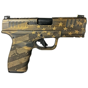 Picture of Springfield Hellcat Pro OSP "Distressed Flag Burnt Bronze" Handgun 9mm Luger 15rd(2) Magazines 3.7" Barrel HCP9379BOSP MODDISFLAGBB