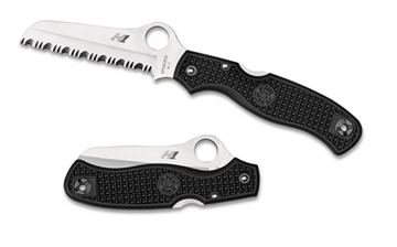 Picture of Spyderco Atlantic Salt 3.69" Folding Sheepsfoot Serrated H1 Steel Blade Black Molded FRN Handle Includes Pocket Clip C89SBK