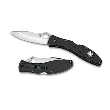 Picture of Spyderco Centofante 3 3.14" Folding Drop Point Plain VG-10 SS Blade Black FRN Handle Includes Pocket Clip C66PBK3