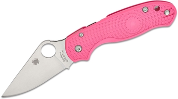 Picture of Spyderco Para 3 Lightweight, Folding Knife, Plain Edge, Pink FRN Handle, Satin Finish, Silver, 2.92" Blade Length, CTS BD1N Steel C223PPN C223PN