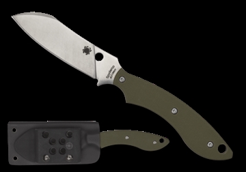 Picture of Spyderco Stok 2.95" Fixed Drop Point Plain Stonewashed 8Cr13MoV SS Blade/Olive Drab Textured G10 Handle Includes Sheath w/G-Clip FB50GPOD