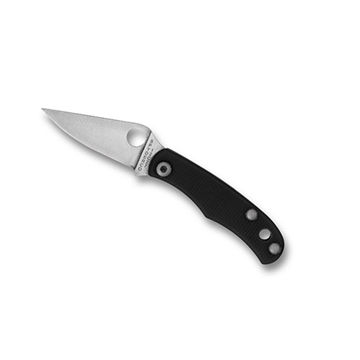Picture of Spyderco BUG, Folding Knife, 1.27" Drop Point Blade, 12C27 Blade Steel, 2.94" Overall Length, Slipjoint Lock, Satin Finish, Silver Blade, Black G-10 Handle C133GBKP