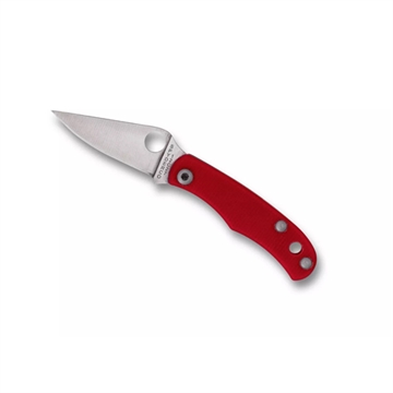 Picture of Spyderco BUG, Folding Knife, 1.27" Drop Point Blade, 12C27 Blade Steel, 2.94" Overall Length, Slipjoint Lock, Satin Finish, Silver Blade, Red G-10 Handle C133GRDP