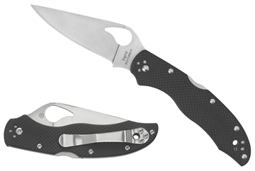 Picture of Spyderco Harrier 2 3.39" Folding Drop Point Part Serrated Stonewashed 8Cr13MoV SS Blade, Black Textured G10 Handle, Includes Pocket Clip BY01GPS2