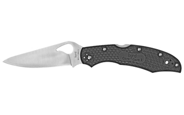 Picture of Spyderco Byrd Cara Cara 2 Lightweight 3.75" Folding Drop Point Plain 8Cr13MoV SS Blade Black Textured FRN Handle Includes Pocket Clip BY03PBK2