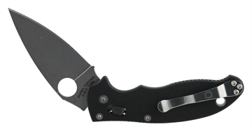 Picture of Spyderco Manix 2, Folding Knife, 3.37" Blade, Drop Point, Plain Edge, CPM-S30V Finish, Black G10 Frame, Circle Thumb Hole/Pocket Clip C101GP2