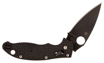 Picture of Spyderco Manix 2 Lightweight 3.37" Folding Drop Point Plain Black DLC BD1 Steel Blade Black FRCP Handle Includes Pocket Clip C101PBBK2