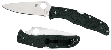 Picture of Spyderco Endura 4 Lightweight 3.75" Folding Clip Point Plain VG-10 SS Blade Green Bi-Directional Texturing FRN Handle Includes Pocket Clip C10FPGR