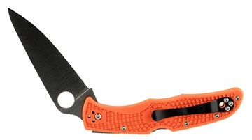 Picture of Spyderco Endura 4 Lightweight 3.75" Folding Clip Point Plain VG-10 SS Blade Orange Bi-Directional Texturing FRN Handle Includes Pocket Clip C10FPOR