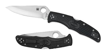 Picture of Spyderco Endura 4 Lightweight 3.80" Folding Drop Point Plain VG-10 SS Blade/Black Textured FRN Handle Includes Pocket Clip C10PBK