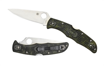 Picture of Spyderco Endura 4 Lightweight 3.80" Folding Plain Satin VG-10 SS Blade/Zome Green Bi-Directional Texturing FRN Handle Includes Pocket Clip C10ZFPGR