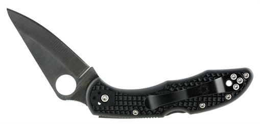 Picture of Spyderco Delica 4 2.88" Folding Drop Point Plain VG-10 SS Blade/Black Textured FRN Handle Includes Pocket Clip C11PBK
