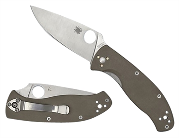 Picture of Spyderco Tenacious 3.35" Folding Part Serrated CPM M4 Blade/Brown Textured G10 Handle Includes Pocket Clip C122GBNM4PS